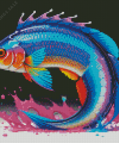 Splash Arowana Fish Diamond Painting