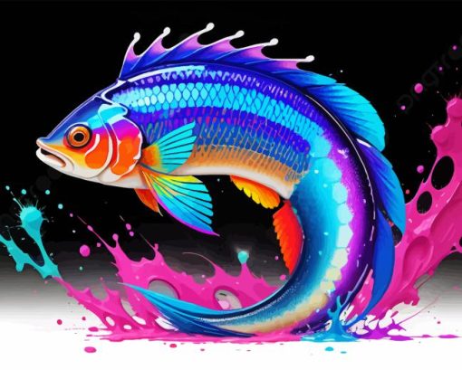 Splash Arowana Fish Diamond Painting