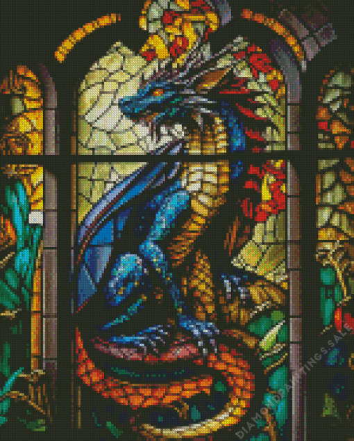 Stained Glass Dragon Diamond Painting