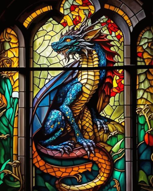 Stained Glass Dragon Diamond Painting