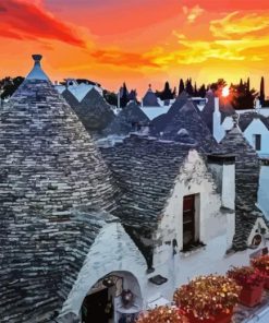 Sunset At Alberobello Diamond Painting