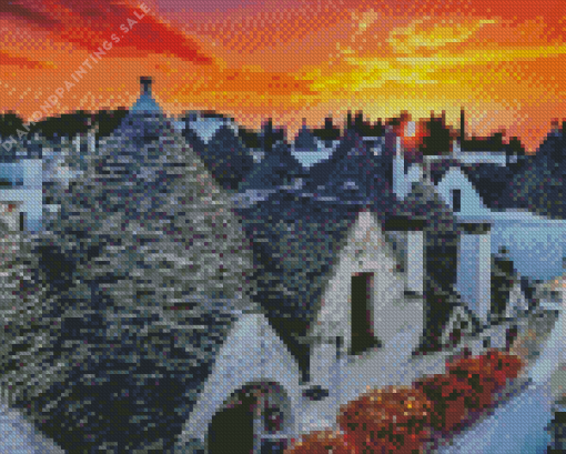 Sunset At Alberobello Diamond Painting