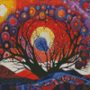 Sunset Mosaic Tree Diamond Painting