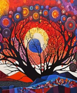 Sunset Mosaic Tree Diamond Painting