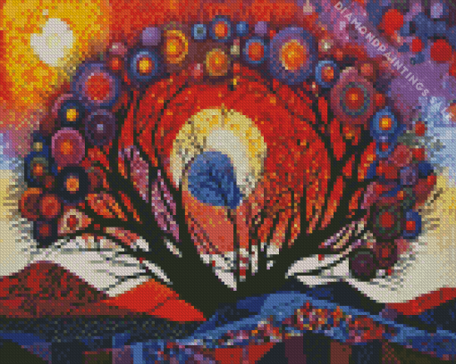 Sunset Mosaic Tree Diamond Painting