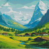 Switzerland Grindelwald Poster Diamond Painting