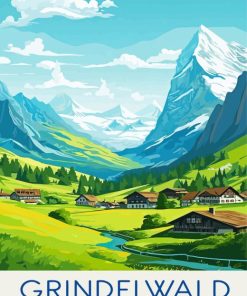 Switzerland Grindelwald Poster Diamond Painting