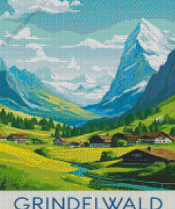 Switzerland Grindelwald Poster Diamond Painting