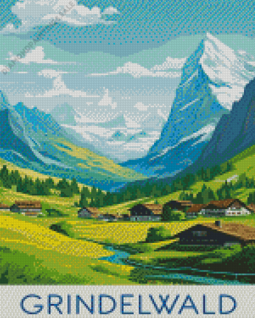 Switzerland Grindelwald Poster Diamond Painting