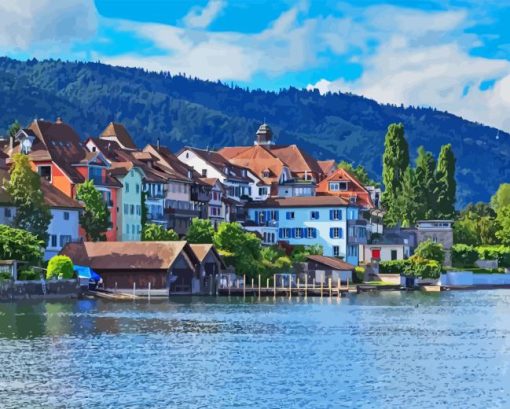 Switzerland Zug Lake Diamond Painting