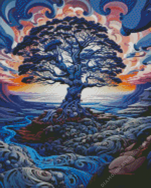 Sycamore Gap Tree Art Diamond Painting