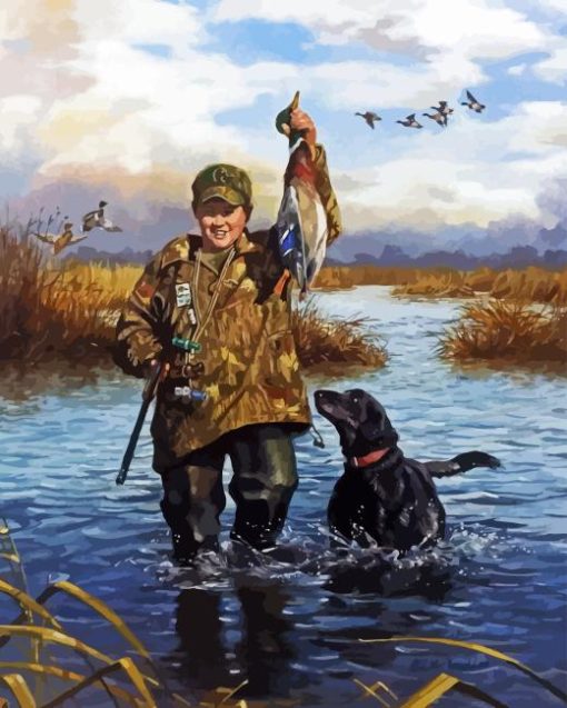 The Duck Hunter Diamond Painting