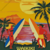 Waikiki Diamond Head Beach Diamond Painting