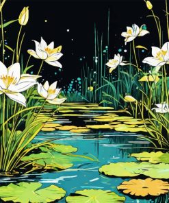 Water Lilies Pond Diamond Painting