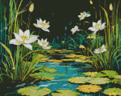 Water Lilies Pond Diamond Painting