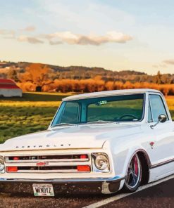 White 67c10 Chevy Diamond Painting