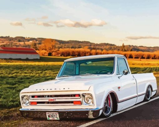 White 67c10 Chevy Diamond Painting