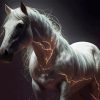 White Horse With Lightning Diamond Painting