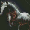 White Horse With Lightning Diamond Painting