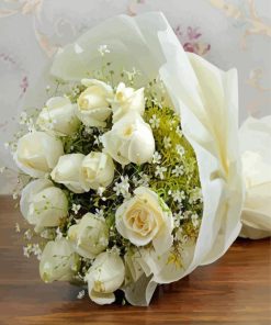 White Roses Bouquet Diamond Painting