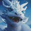 White Snow Dragon Diamond Painting