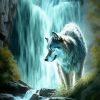 Wolf Waterfall Diamond Painting