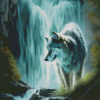 Wolf Waterfall Diamond Painting