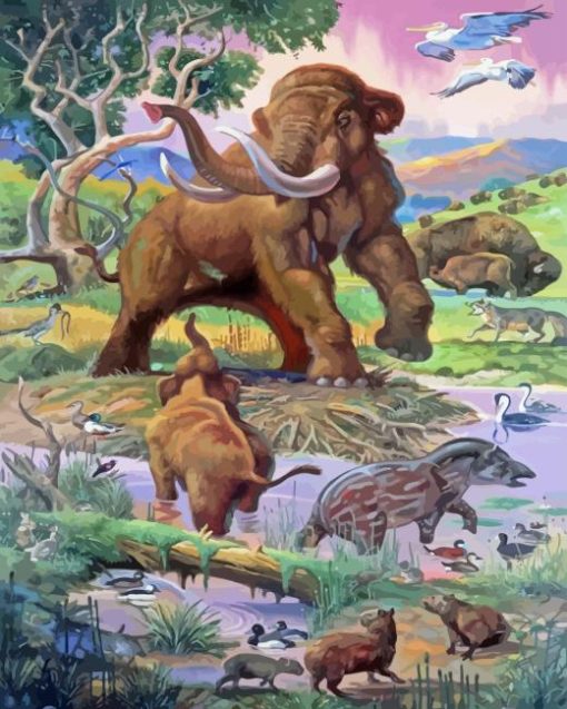 Woolly Mammoth In Jungle Diamond Painting