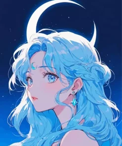 Anime Blue Female Diamond Painting