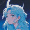 Anime Blue Female Diamond Painting