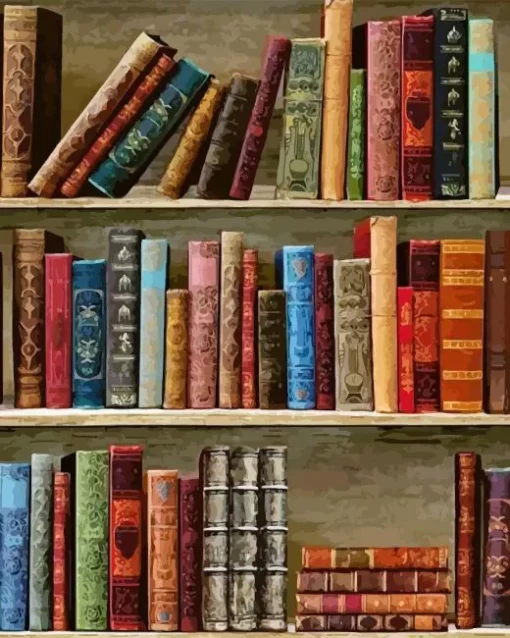 Antique Book Shelf Diamond Painting
