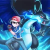 Ash And Blue Charizard Diamond Painting