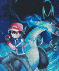 Ash And Blue Charizard Diamond Painting