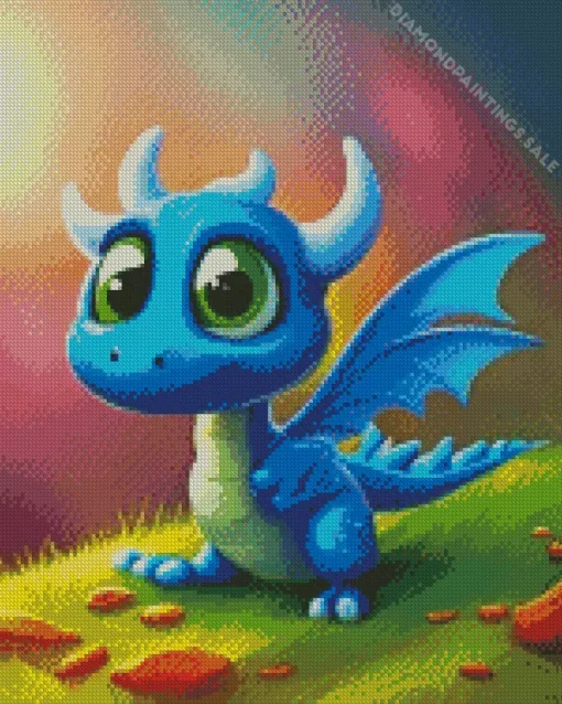 Baby Blue Dragon Diamond Painting