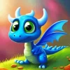 Baby Blue Dragon Diamond Painting