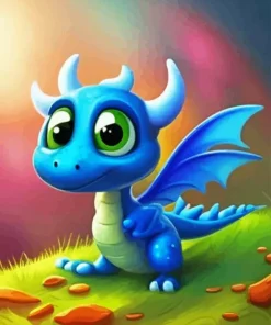 Baby Blue Dragon Diamond Painting