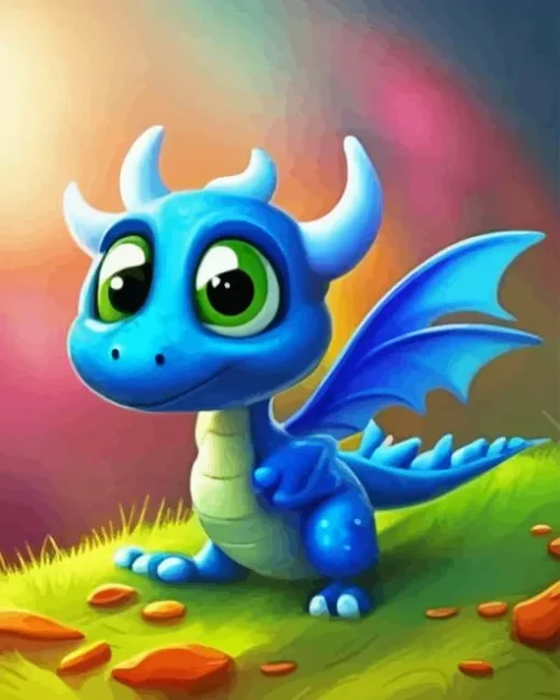 Baby Blue Dragon Diamond Painting