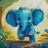 Baby Blue Elephant Diamond Painting