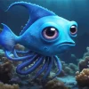 Big Eyed Blue Fish Diamond Painting