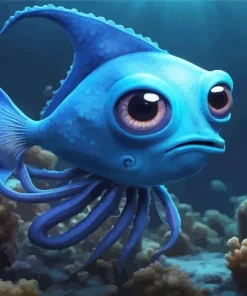Big Eyed Blue Fish Diamond Painting