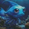 Big Eyed Blue Fish Diamond Painting