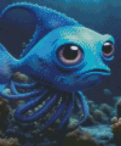 Big Eyed Blue Fish Diamond Painting
