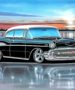 Black 57 Chevy Diamond Painting