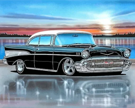 Black 57 Chevy Diamond Painting