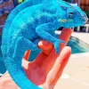 Blue Chameleon On Hand Diamond Painting