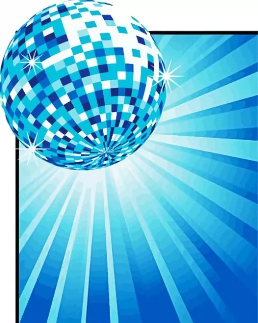 Blue Disco Ball Diamond Painting