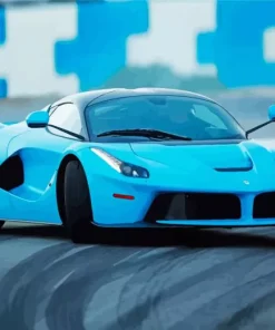 Blue Ferrari Car Diamond Painting