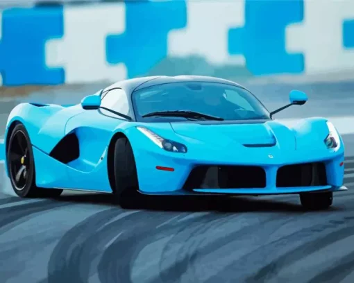 Blue Ferrari Car Diamond Painting