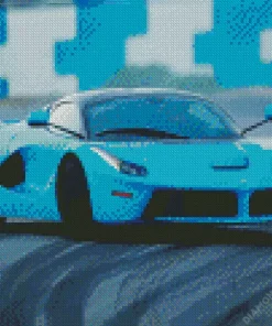Blue Ferrari Car Diamond Painting