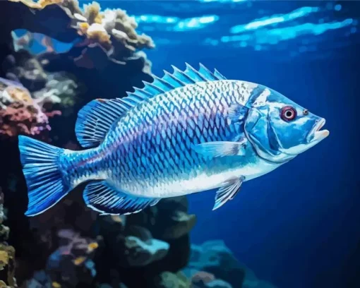 Blue Fish Underwater Diamond Painting